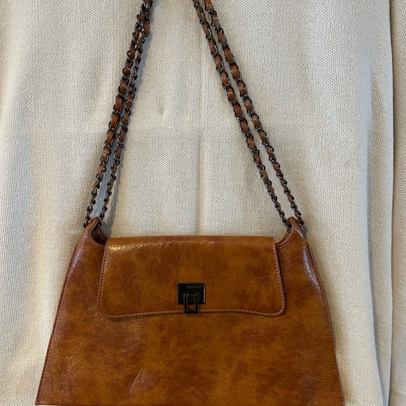 SHEIN Handbags - Elegant Brown Leather Shoulder Bag